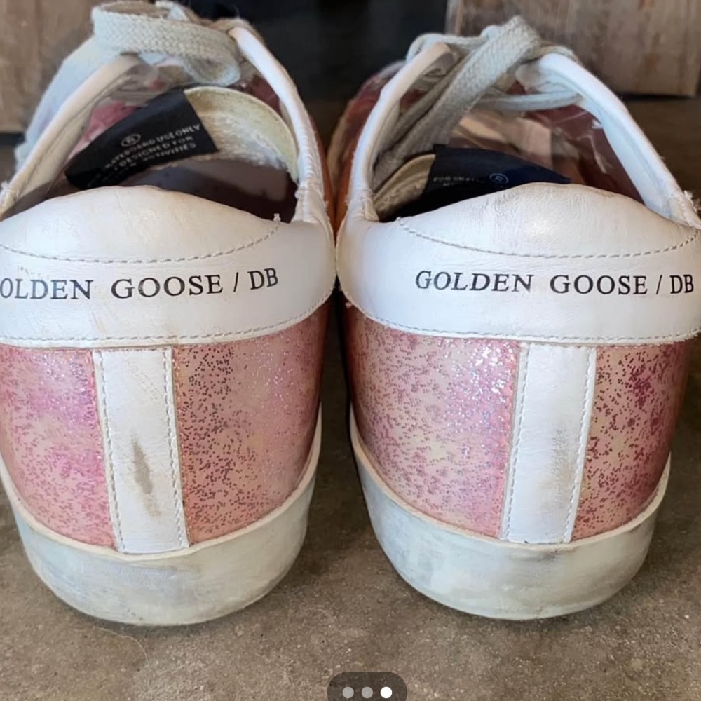 Golden Goose Pink Sneakers Distressed Leather